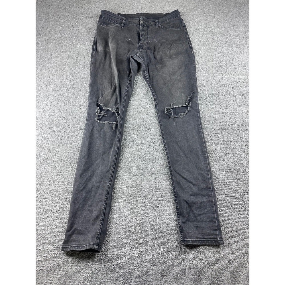 Ksubi Jeans Men 34 Black Van Winkle Angst Skinny Fit Distressed Rocker Hypebeast